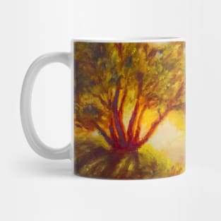 Long shadows of golden hour - pastel painting Mug